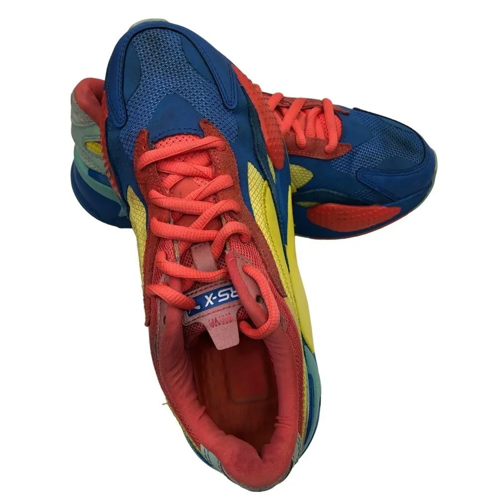 Puma RS-X3 Puzzle Palace Blue 372357-10 Orange/Blue/Yellow SIZE 7C‎